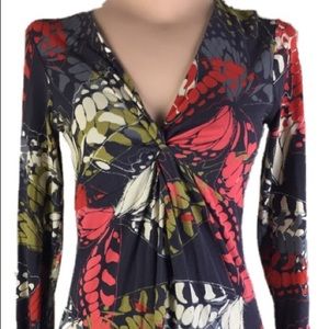 CAbi Butterfly Print Dress Size Small